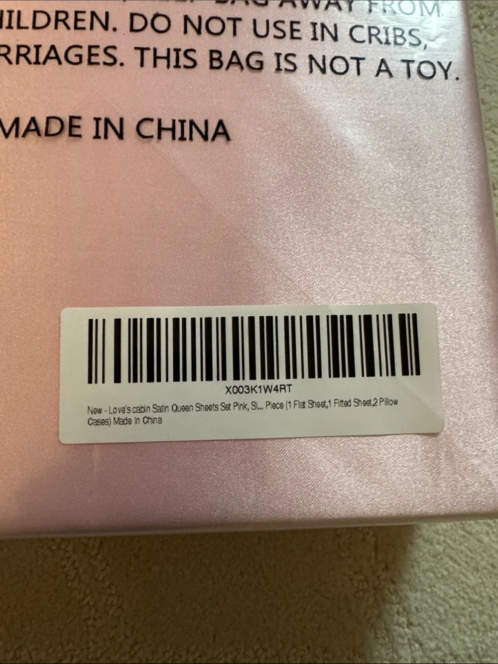 Love Satin Sheet Set - Soft Pink